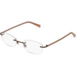 Braune Ovale Randlose Brillen aus Edelstahl für Damen 