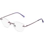 Lila Ovale Randlose Brillen aus Edelstahl für Damen 