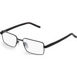 Schwarze Rechteckige Vollrand Brillen aus Metall für Herren 