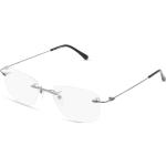 Graue Rechteckige Randlose Brillen aus Metall für Damen 