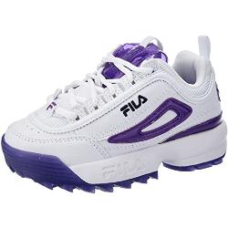 FILA Disruptor T Kids Sneaker, White-Prism Violet, 28 EU