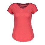 Rote Kurzärmelige Atmungsaktive Fila V-Ausschnitt V-Shirts aus Polyester für Damen Größe XS 