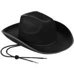 Schwarze Cowboyhüte aus Filz für Damen Einheitsgröße zum Festival 