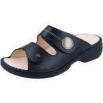 Schwarze Klassische Finn Comfort Damenpantoletten Klettverschluss mit herausnehmbarem Fußbett Größe 38 