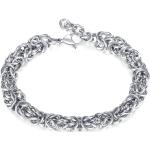 Silberne FIRETTI Königsketten Armbänder glänzend aus Edelstahl für Damen 