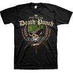 Five Finger Death Punch Herren Head T-Shirt, Schwarz (Black Black), X-Large