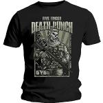 Five Finger Death Punch Herren Soldier T-Shirt, Schwarz (Black Black), Medium