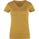 Gelbe Fjällräven Abisko T-Shirts Schweden aus Lyocell für Damen Größe XL 