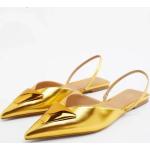 Goldene Casual Hausschuhe & Patschen für Damen mit Absatzhöhe über 9cm 