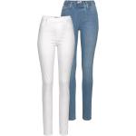 Reduzierte Weiße Klassische High Waist Jeans aus Baumwollmischung für Damen Größe XXL 