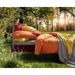 Orange Moderne Fleuresse Bettwäsche & Bettbezüge aus Leinen trocknergeeignet 200x200 cm 3 Teile 