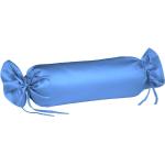 Blaue Fleuresse Colours Nackenrollenbezüge aus Mako Satin 40x15 cm 2 Teile 