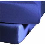 Blaue Fleuresse Colours Spannbettlaken & Spannbetttücher aus Mako Satin trocknergeeignet 140x200 cm 1 Teil 