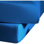 Blaue Fleuresse Colours Spannbettlaken & Spannbetttücher aus Mako Satin trocknergeeignet 200x200 cm 1 Teil 