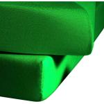 Grüne Fleuresse Colours Spannbettlaken & Spannbetttücher aus Mako Satin trocknergeeignet 140x200 cm 1 Teil 