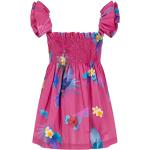Pinke Print Lapin House eckigem Ausschnitt Kinderkleider aus Baumwolle 