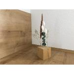 Flowerbar Cube | Massiver Holzblock mit getrockneten Blumen | Dekoelement, Unikat, Dekoration, Trockenblumen & edle Eiche (Fernweh)