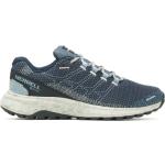 Blaue Merrell Fly Strike Trailrunning Schuhe Schnürung aus Mesh wasserdicht für Damen Größe 38,5 