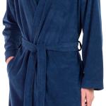 Blaue Klassische Herrenbademäntel & Herrensaunamäntel aus Jersey maschinenwaschbar Größe L 