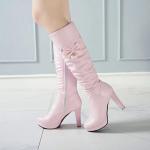 Klassische High-Heel Stiefel aus Kunstleder für Damen Größe 42 