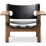 Fredericia - Spanish Chair, Eiche geräuchert und geölt / Leder schwarz