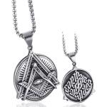Freimaurer-Symbol Freimaurer-Halskette für Männer Illuminati All Seeing Eye/Eye of Both Sided Edelstahl-Anhänger-Juwel