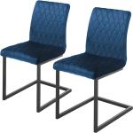 Reduzierte Blaue Freischwinger Stühle aus Metall 2 Teile 