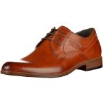 Braune Fretz Men Flache Business-Schuhe Schnürung aus Glattleder für Herren Größe 46 
