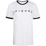 Friends Damen Titles T Shirt, Weiß / Schwarz, L EU