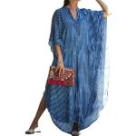 Blaue Elegante Maxi Strandkleider Handwäsche für Damen Einheitsgröße 