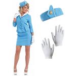 Blaue Stewardess Kostüme für Damen Größe XXL 