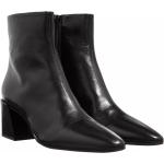 Schwarze Klassische FURLA Blockabsatz Ankle Boots aus Leder für Damen Größe 37 