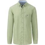 Reduzierte Grüne Langärmelige Fynch Hatton Button Down Hemden aus Leinen für Herren Größe XXL 