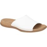 Weiße Gabor Flache Pantoletten aus Glattleder mit herausnehmbarem Fußbett für Damen Größe 44 