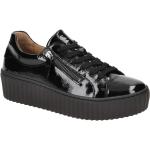 Schwarze Gabor Plateau Sneaker Schnürung aus Leder mit herausnehmbarem Fußbett für Damen Größe 40,5 