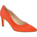 Orange Gabor Pfennigabsatz High-Heel Pumps Orangen aus Veloursleder mit herausnehmbarem Fußbett für Damen Größe 40,5 mit Absatzhöhe 5cm bis 7cm 