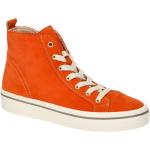 Orange Gabor Hohe Sneaker Orangen Schnürung aus Veloursleder mit herausnehmbarem Fußbett für Damen Größe 42 