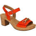 Orange Gabor Blockabsatz Plateau-Sandaletten  Orangen aus Veloursleder mit herausnehmbarem Fußbett für Damen Größe 40,5 mit Absatzhöhe 5cm bis 7cm 