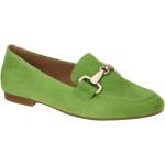 Hellgrüne Elegante Gabor Damenslipper & Damenloafer aus Veloursleder mit herausnehmbarem Fußbett Größe 40,5 mit Absatzhöhe 5cm bis 7cm 