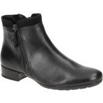 Schwarze Elegante Gabor Comfort Blockabsatz Ankle Boots Reißverschluss aus Nappaleder mit herausnehmbarem Fußbett für Damen mit Absatzhöhe 5cm bis 7cm 
