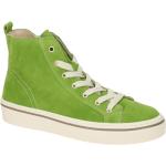 Grüne Gabor Hohe Sneaker Schnürung aus Veloursleder mit herausnehmbarem Fußbett für Damen 