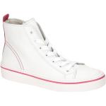 Weiße Gabor Hohe Sneaker Schnürung aus Glattleder mit herausnehmbarem Fußbett für Damen 