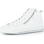 Reduzierte Weiße Gabor Florenz Plateau Sneaker Schnürung aus Kalbsleder für Damen Größe 41 