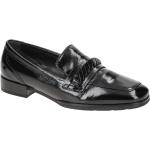 Reduzierte Schwarze Elegante Gabor Rhodos Damenslipper & Damenloafer aus Leder mit herausnehmbarem Fußbett Größe 40,5 mit Absatzhöhe 5cm bis 7cm 
