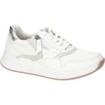 Weiße Gabor Rollingsoft Flache Sneaker Schnürung aus Glattleder mit herausnehmbarem Fußbett für Damen Größe 40,5 