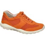 Orange Gabor Rollingsoft Flache Sneaker Orangen Schnürung aus Veloursleder mit herausnehmbarem Fußbett für Damen Größe 40,5 
