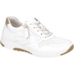 Weiße Gabor Rollingsoft Flache Sneaker Schnürung aus Glattleder mit herausnehmbarem Fußbett für Damen Größe 40,5 