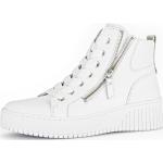 Reduzierte Weiße Gabor Plateau Sneaker Schnürung aus Glattleder für Damen Größe 37 