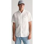 Reduzierte Weiße Kurzärmelige Gant Kurzarmhemden aus Popeline für Herren Größe XL 