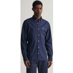 Blaue Business Langärmelige Gant Slim Fit Hemden aus Popeline für Herren Größe XL 